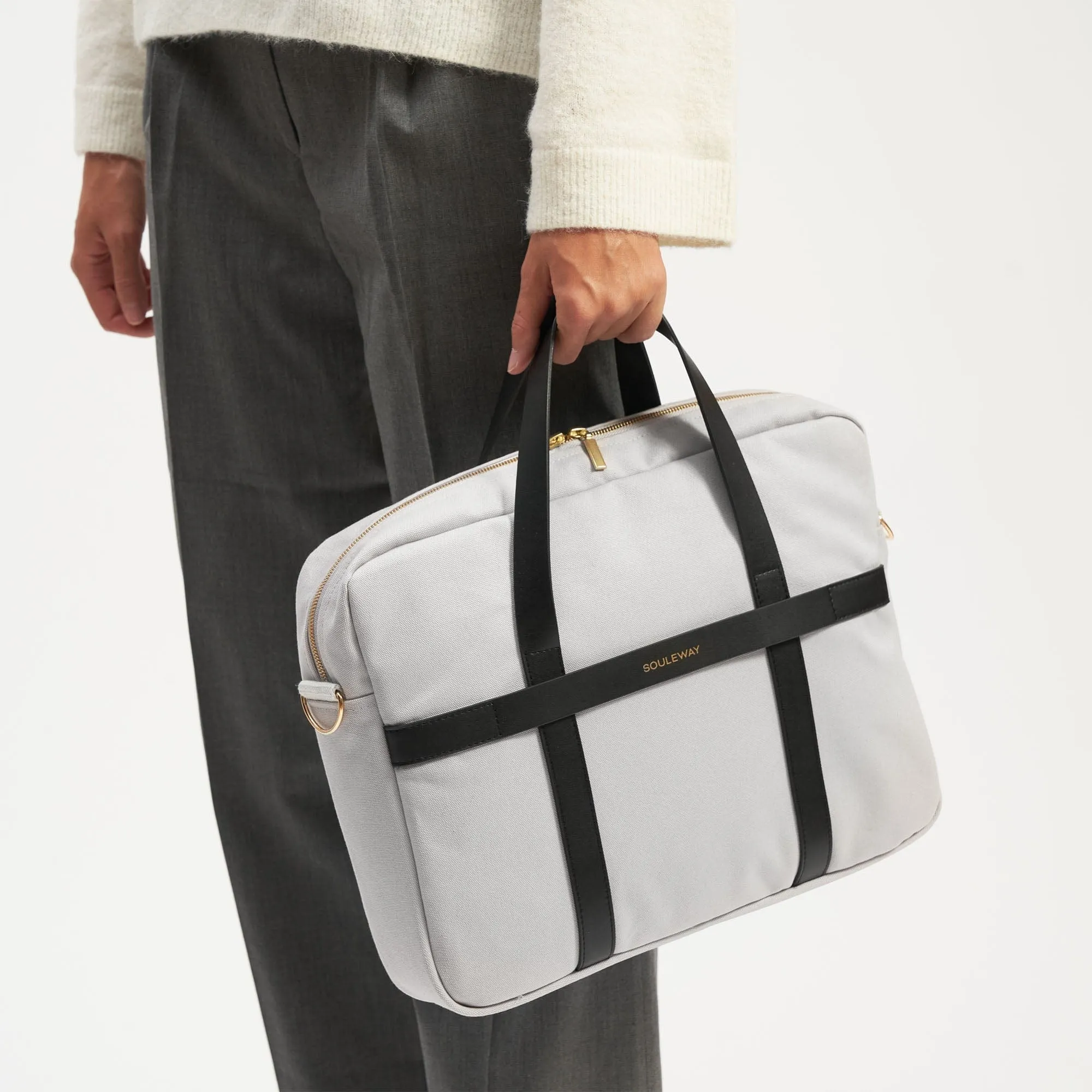 Natural Cotton Canvas Laptop Bag | Dust Grey