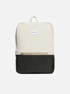 Natural Cotton Canvas Two-Tone Daypack | Sand & Black