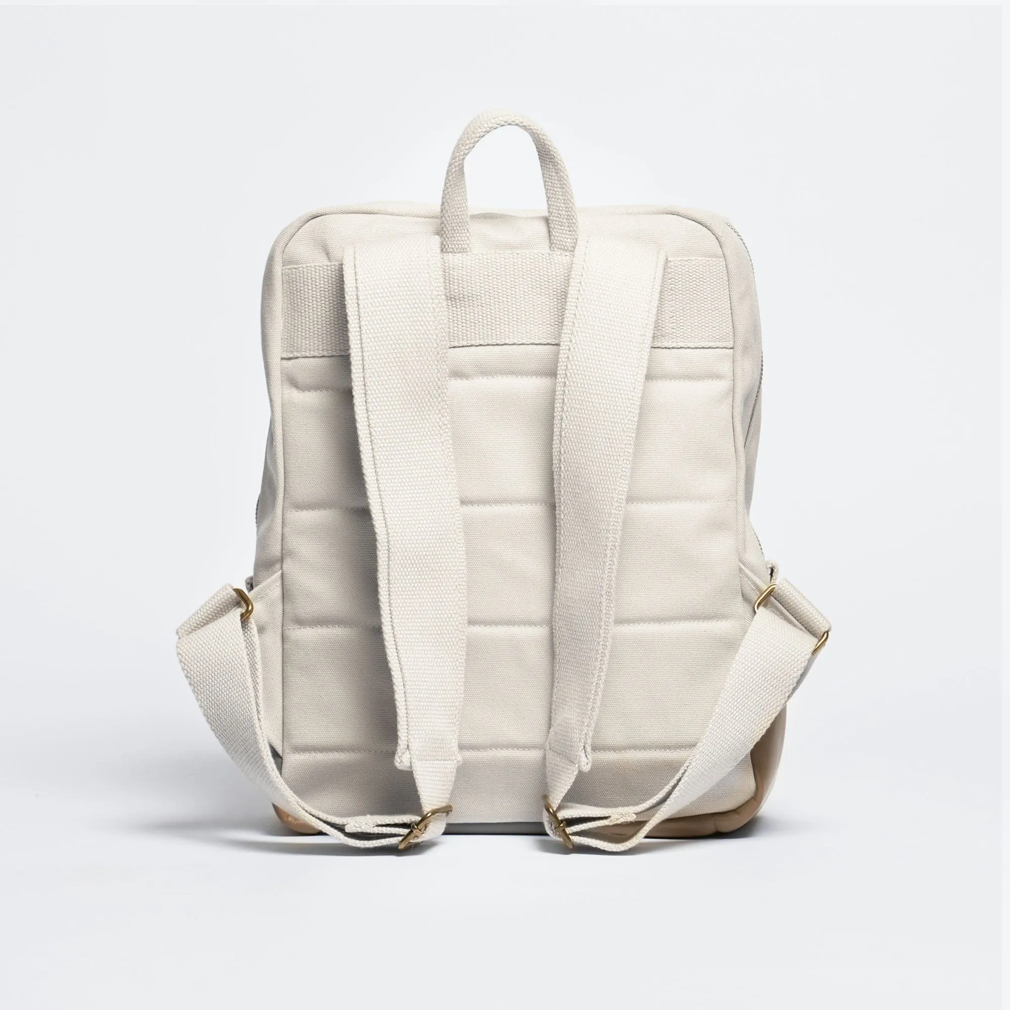 Natural Cotton Canvas Two-Tone Daypack | Sand & Black