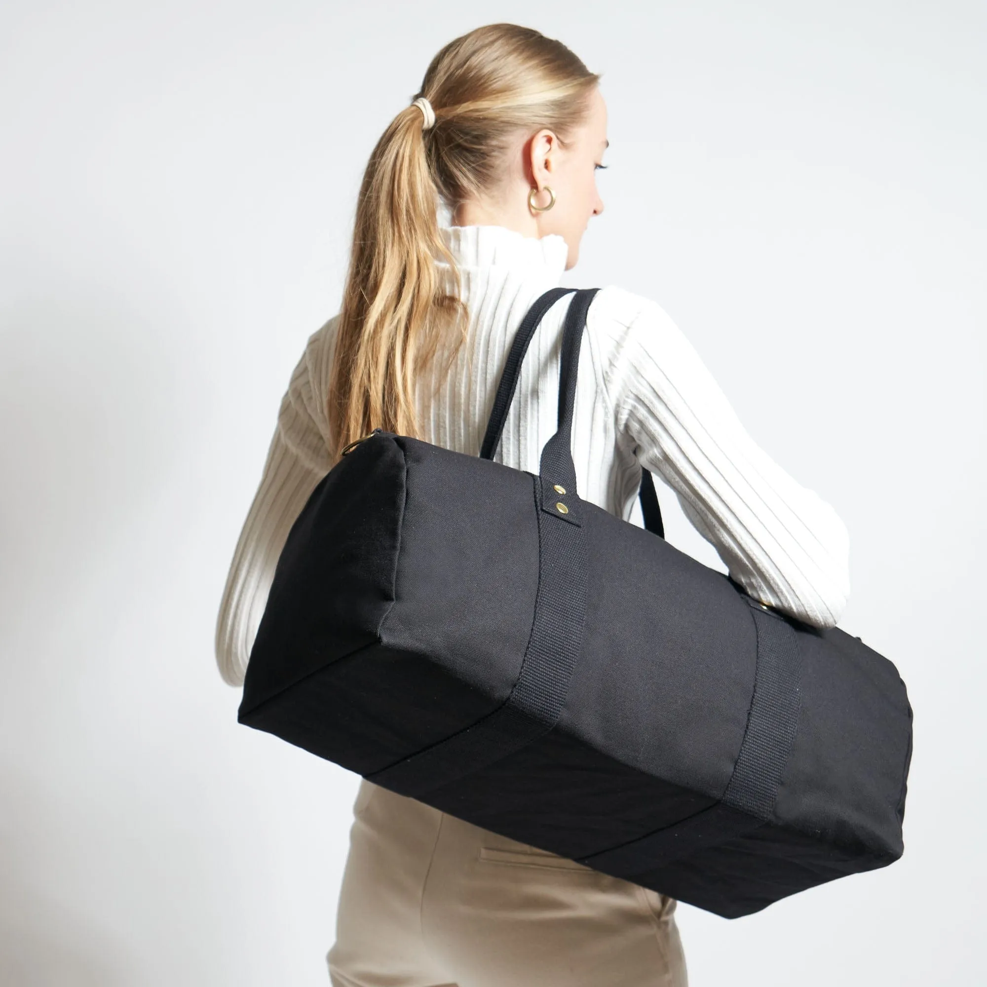 Natural Cotton Canvas Vegan Weekender | Night Black