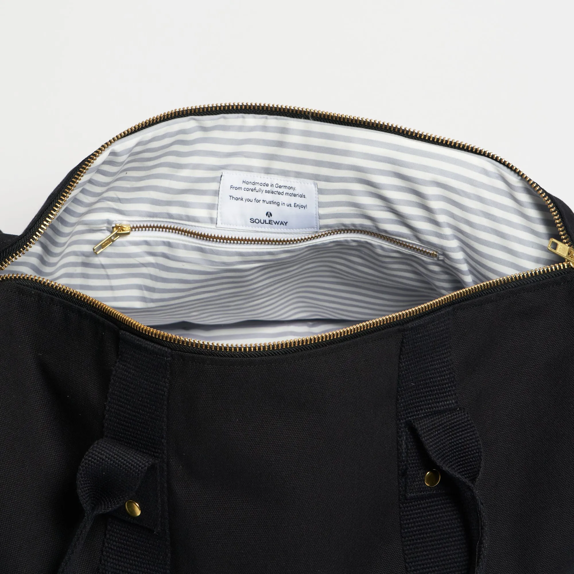 Natural Cotton Canvas Vegan Weekender | Night Black