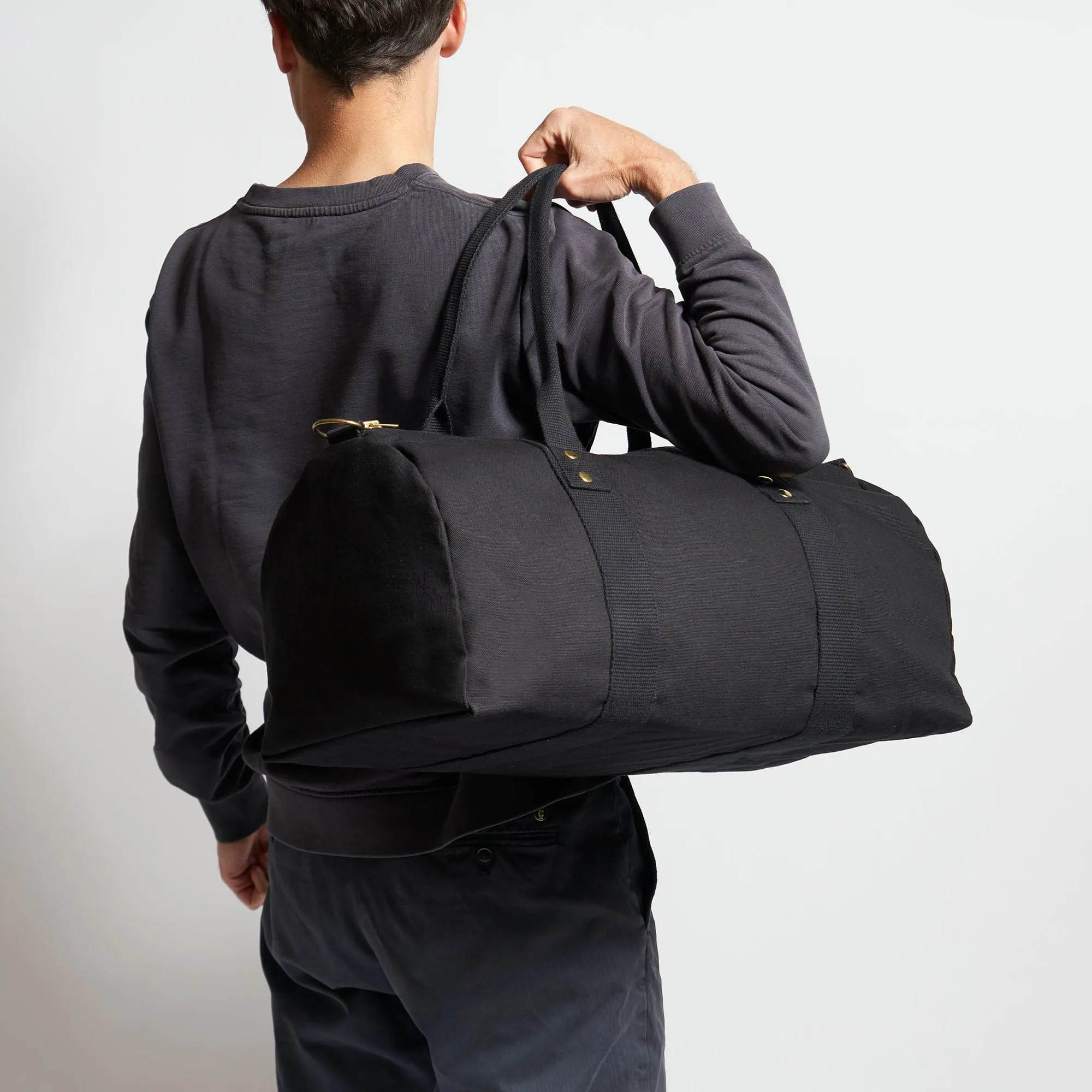 Natural Cotton Canvas Vegan Weekender | Night Black
