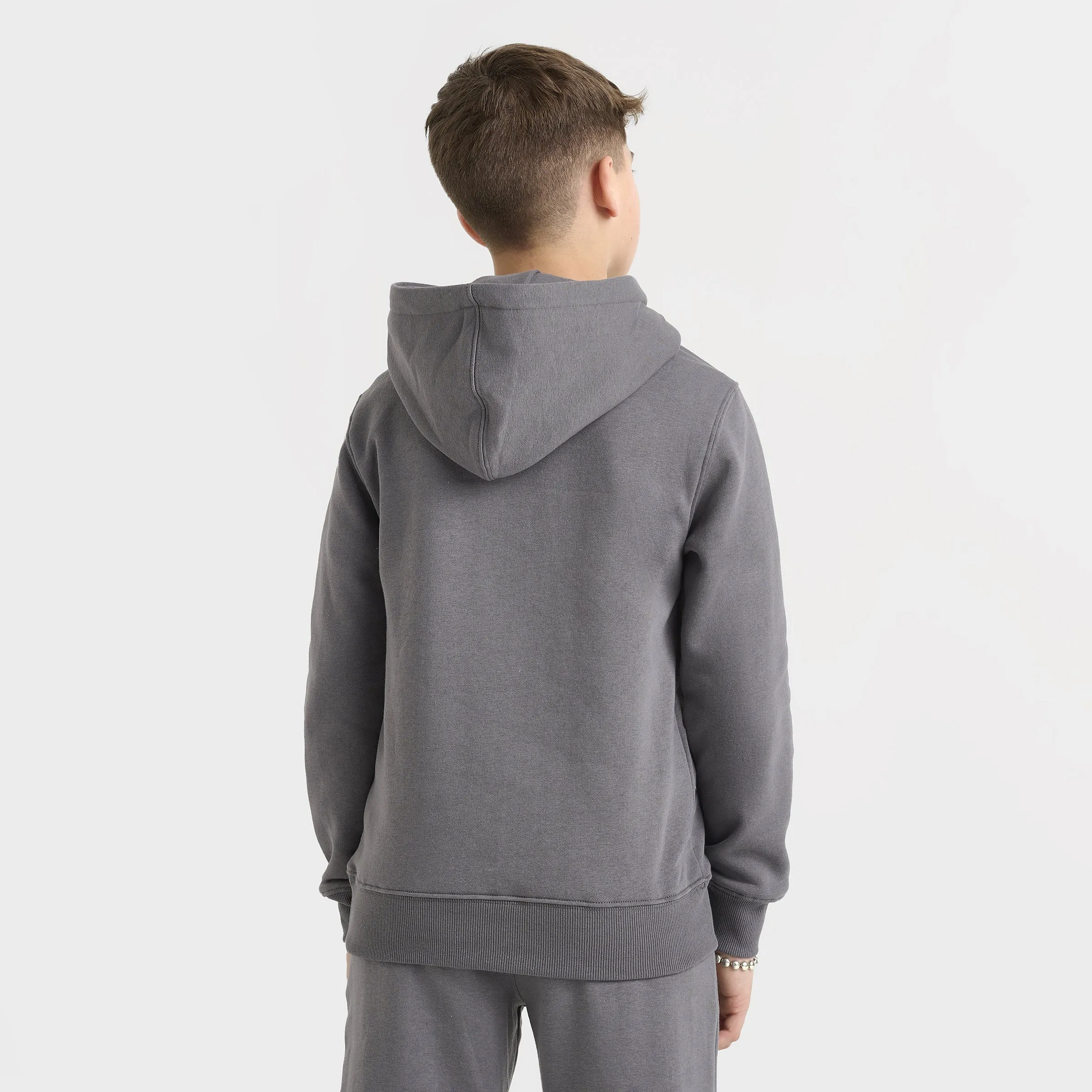 New Balance Junior Boys' Linear Logo Pullover Hoodie / Castle Rock