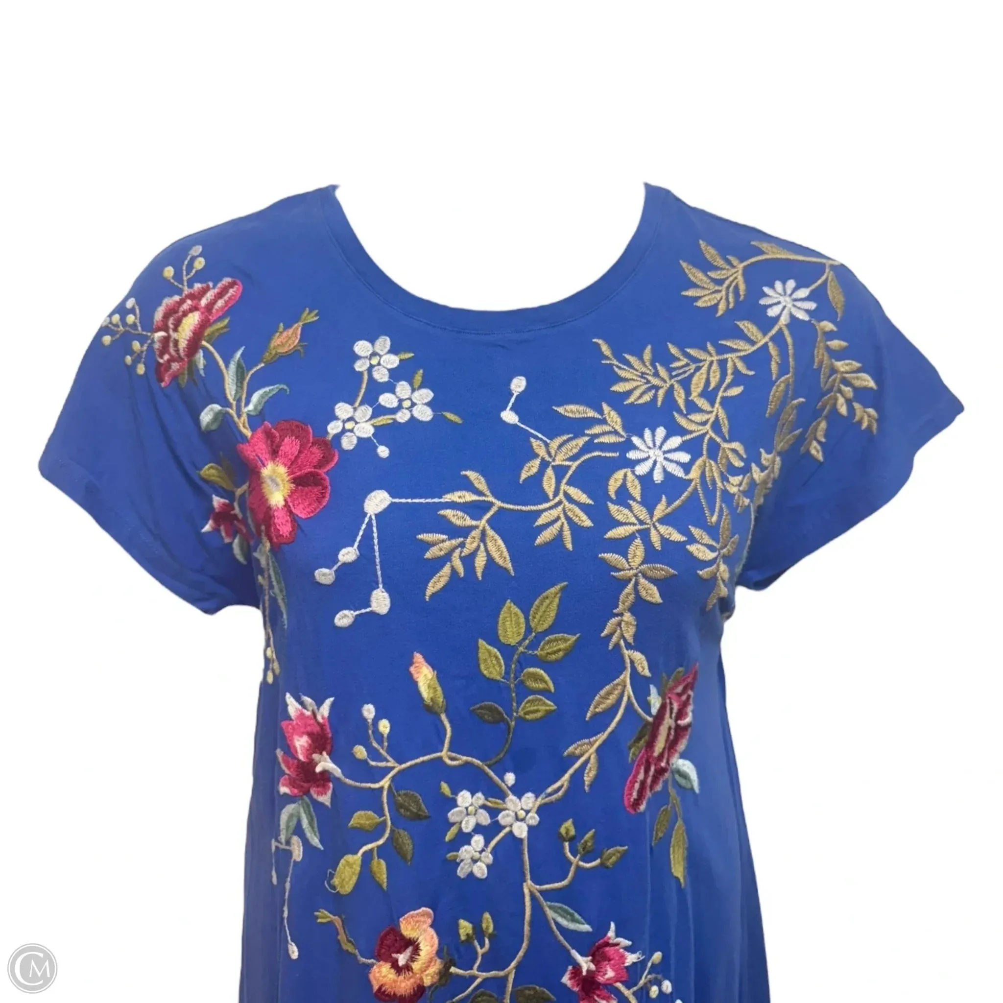 Osaka Relaxed Cotton Ebroidered Dress Casual Maxi By Johnny Was In Floral Print, Size: S