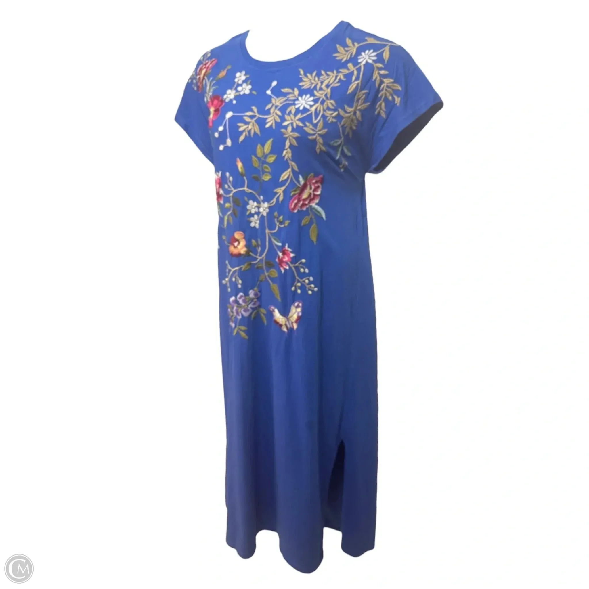 Osaka Relaxed Cotton Ebroidered Dress Casual Maxi By Johnny Was In Floral Print, Size: S