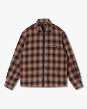 Stan Ray Zip Shirt - Brown / Blue Plaid