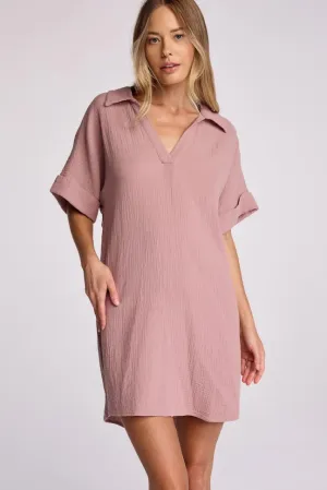 Su224 Rose Gauze Dress