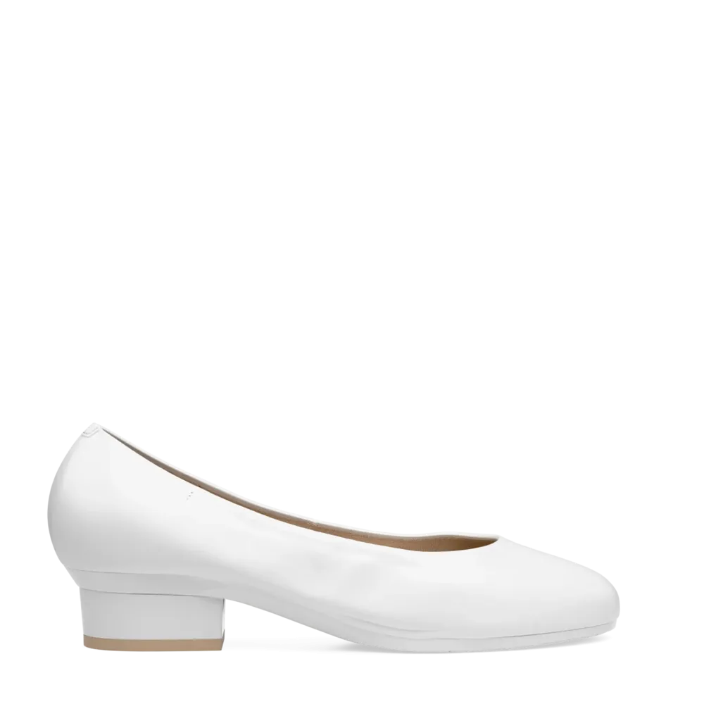 The Ballet Pump - White Leather