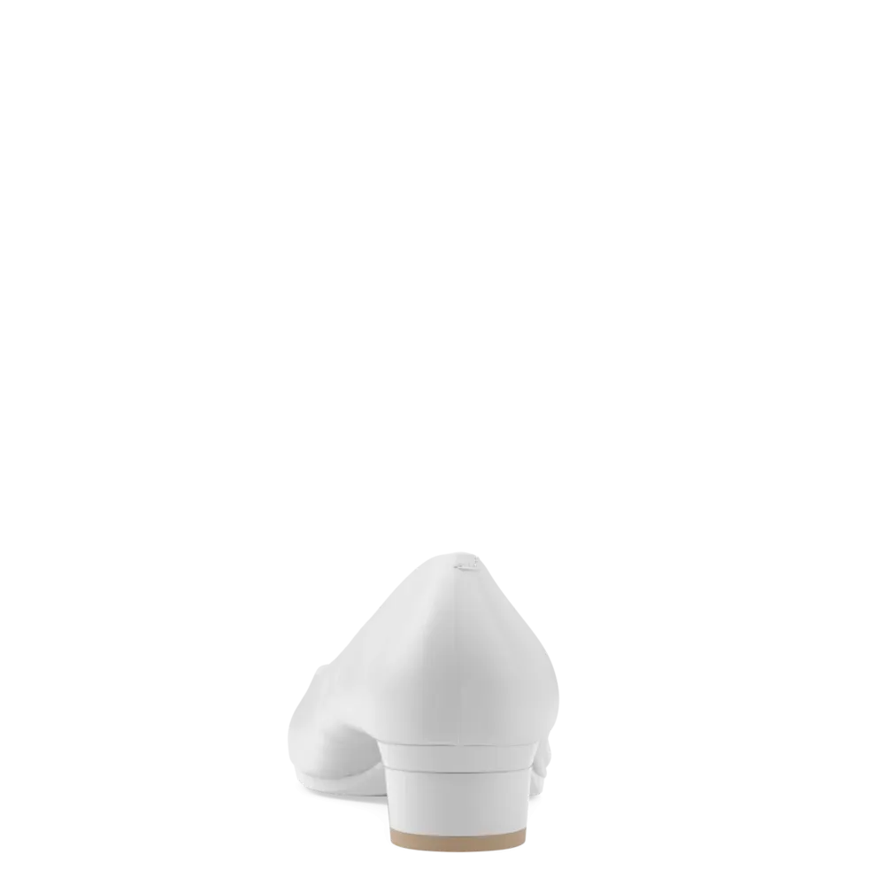The Ballet Pump - White Leather