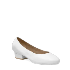 The Ballet Pump - White Leather