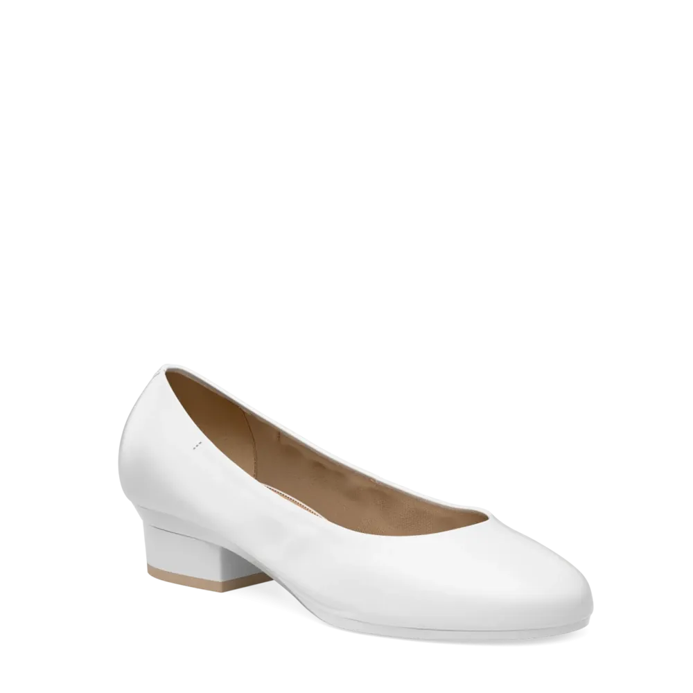 The Ballet Pump - White Leather