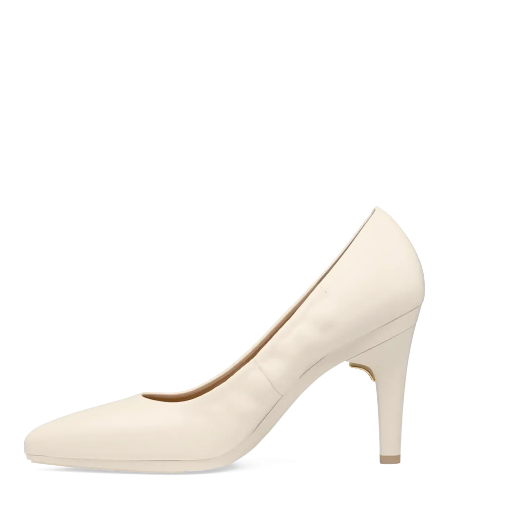 The Pump - Ivory Leather 4 Stiletto