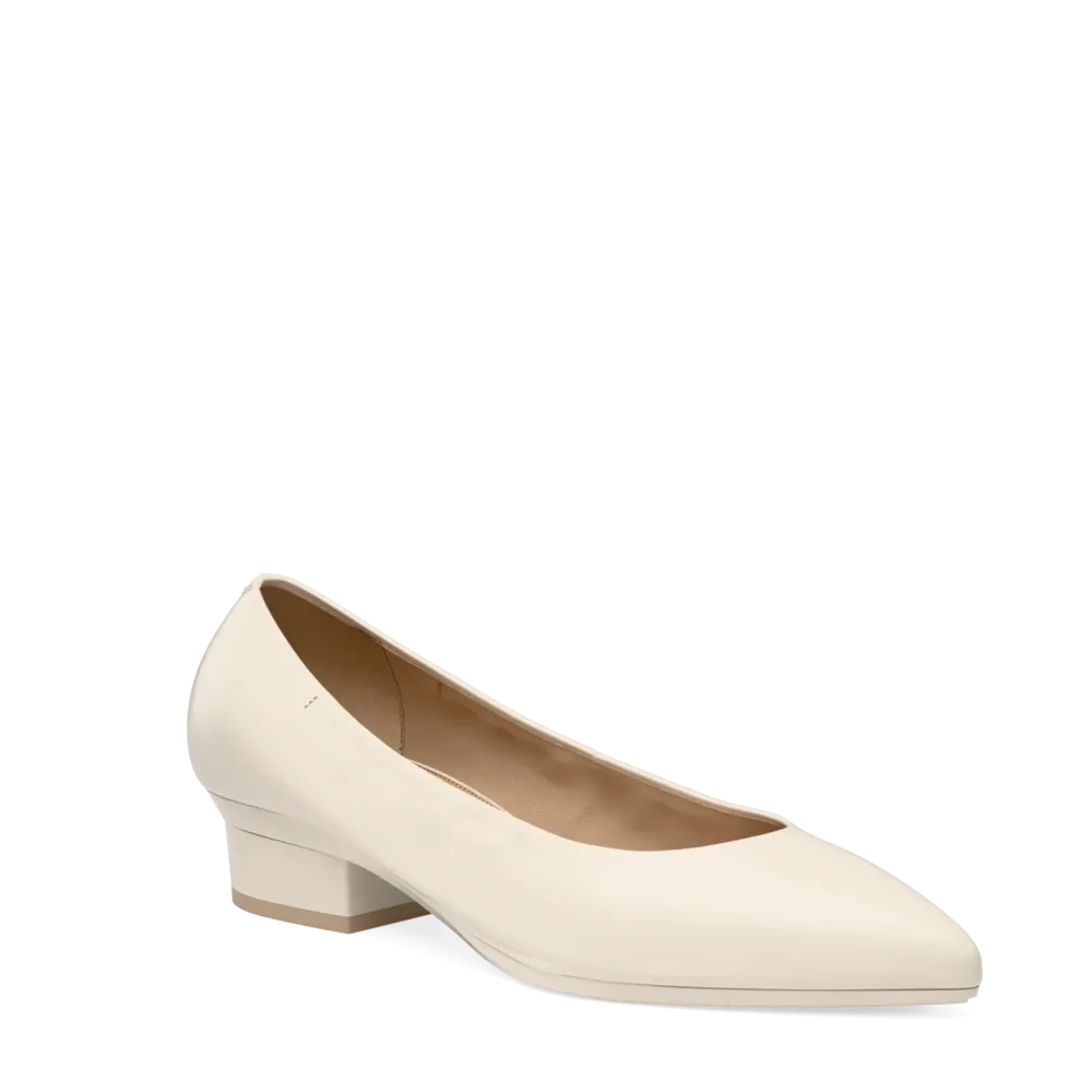 The Pump - Ivory Leather 4 Stiletto