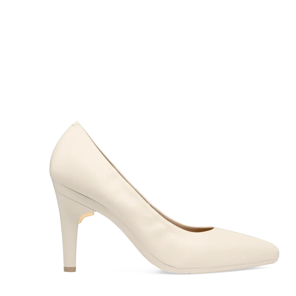 The Pump - Ivory Leather 4 Stiletto