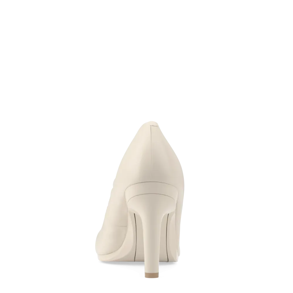 The Pump - Ivory Leather 4 Stiletto