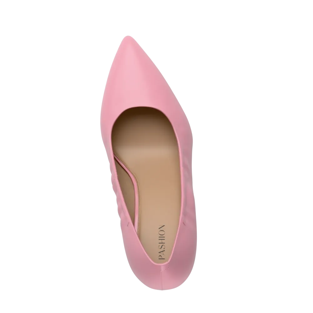The Pump - Pink Leather 4 Block