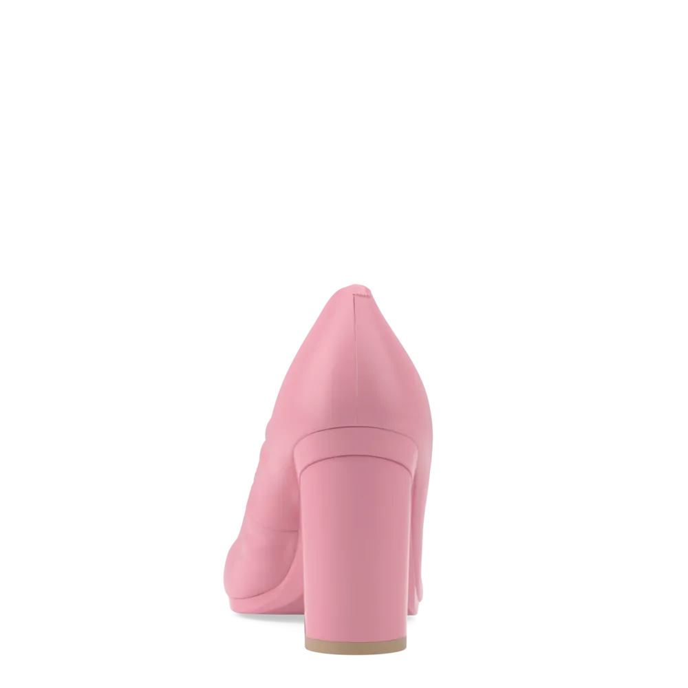 The Pump - Pink Leather 4 Block