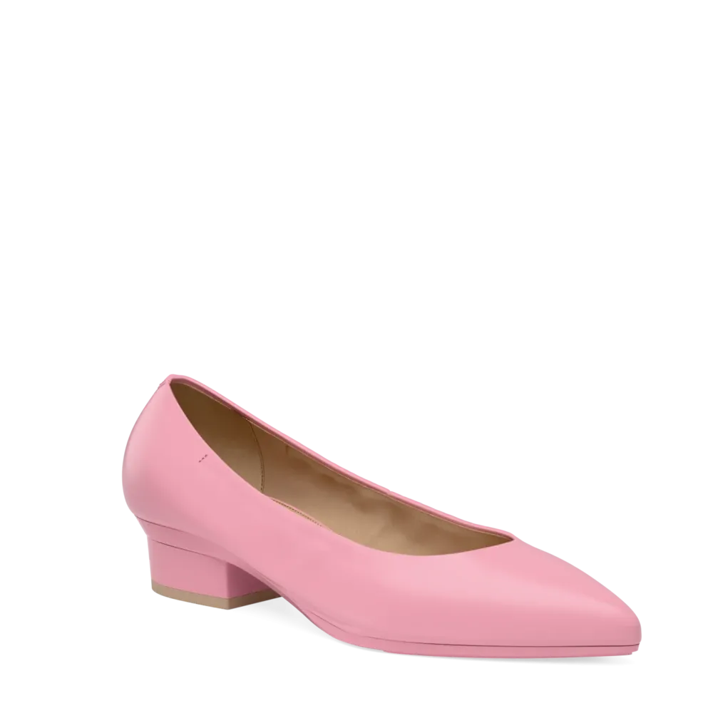 The Pump - Pink Leather 4 Block