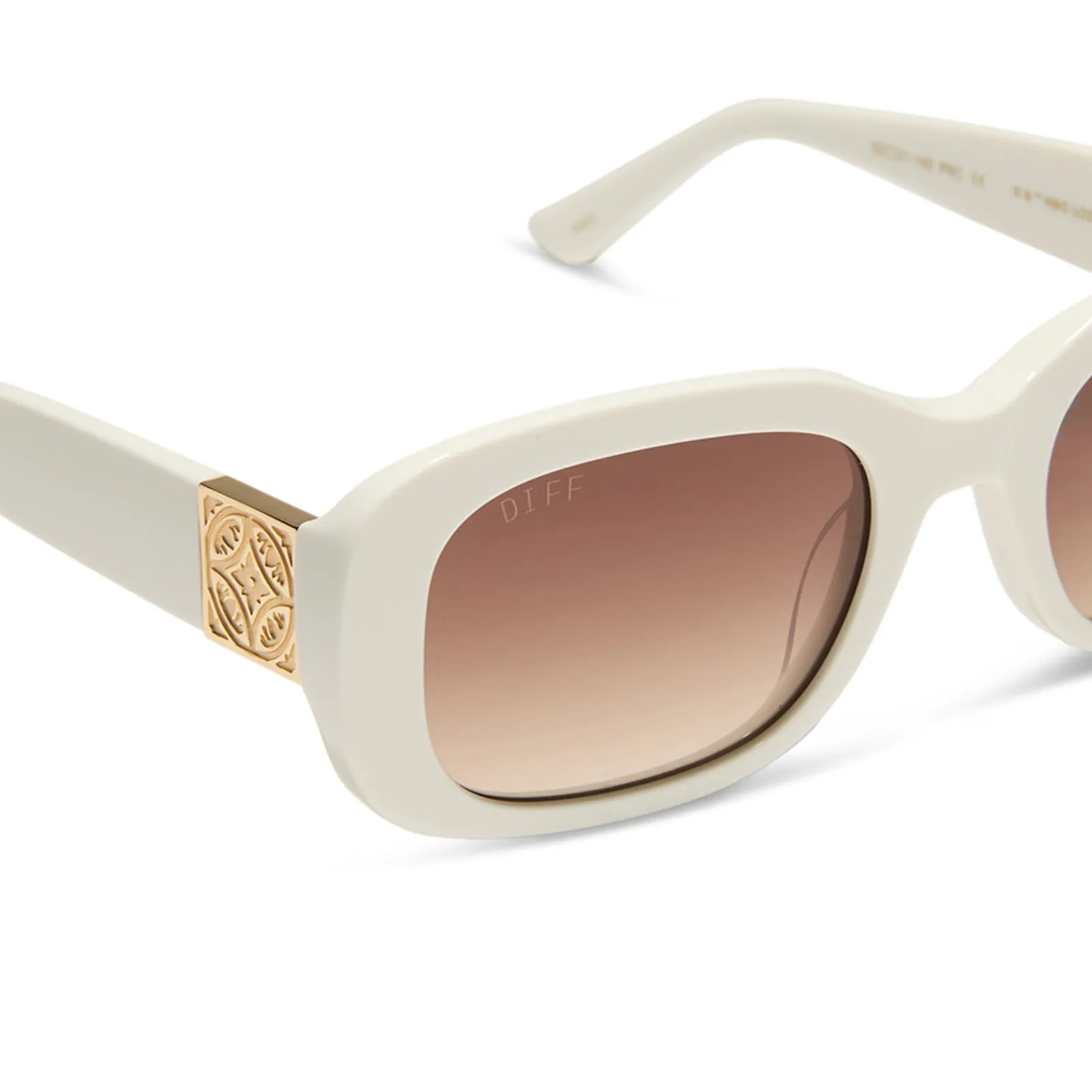 THE WHITE LOTUS - ITALY   WHITE IVORY   RICH BROWN GRADIENT SUNGLASSES