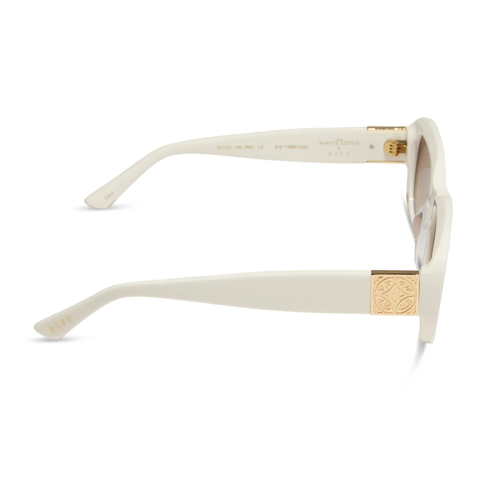 THE WHITE LOTUS - ITALY   WHITE IVORY   RICH BROWN GRADIENT SUNGLASSES