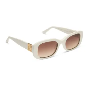 THE WHITE LOTUS - ITALY   WHITE IVORY   RICH BROWN GRADIENT SUNGLASSES