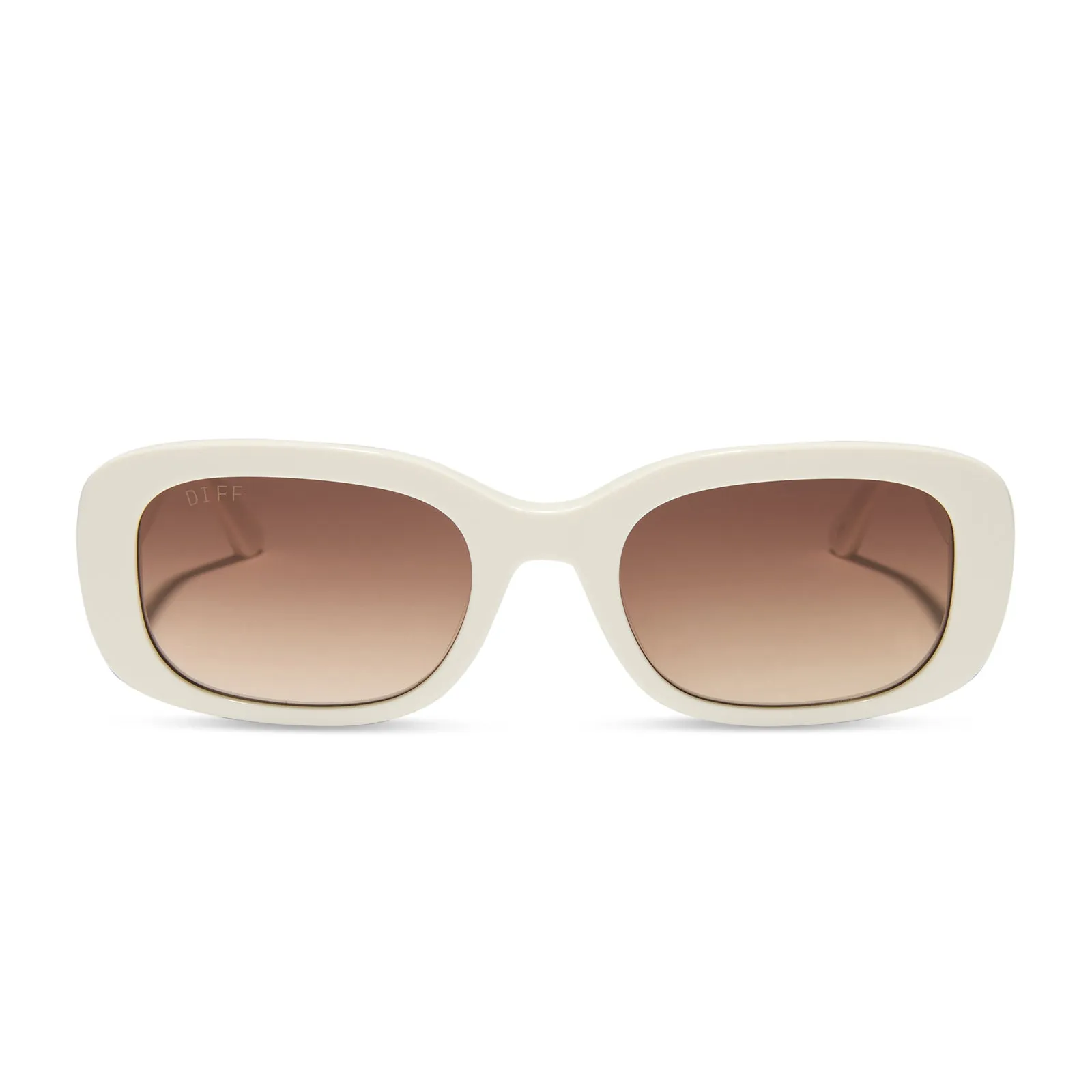 THE WHITE LOTUS - ITALY   WHITE IVORY   RICH BROWN GRADIENT SUNGLASSES