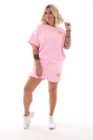 Twin set short smiley lichtroze