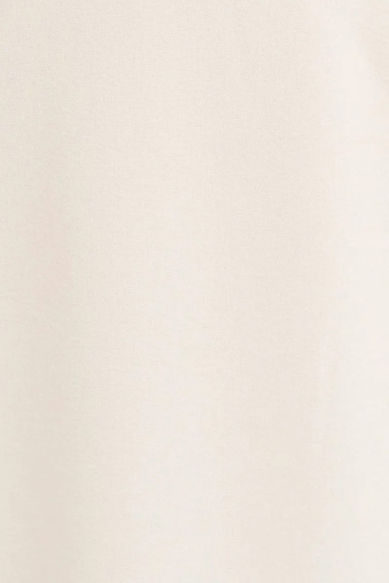 White Cargo Parachute Pants Out Pocket
