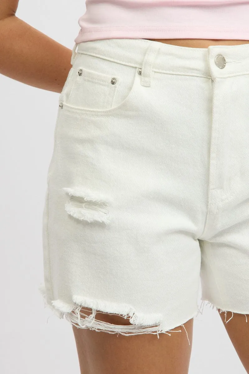 White Jorts High Rise