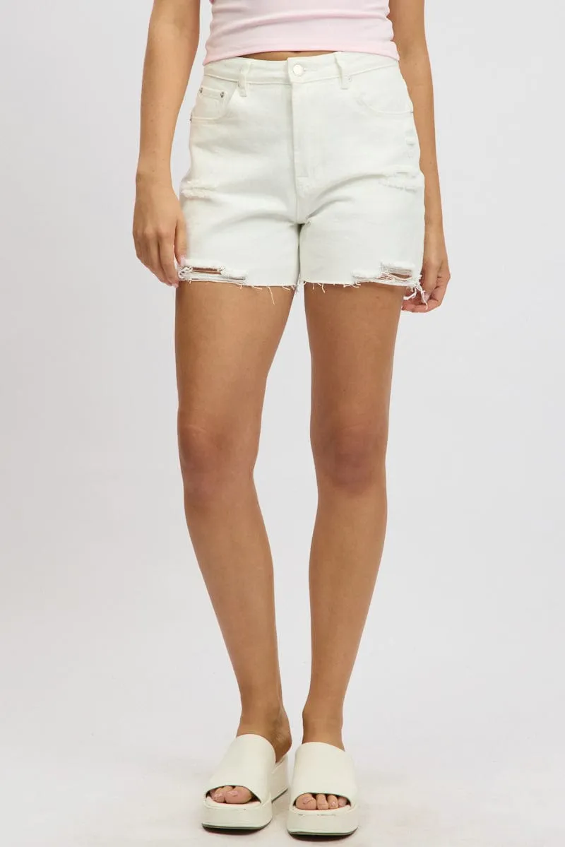 White Jorts High Rise