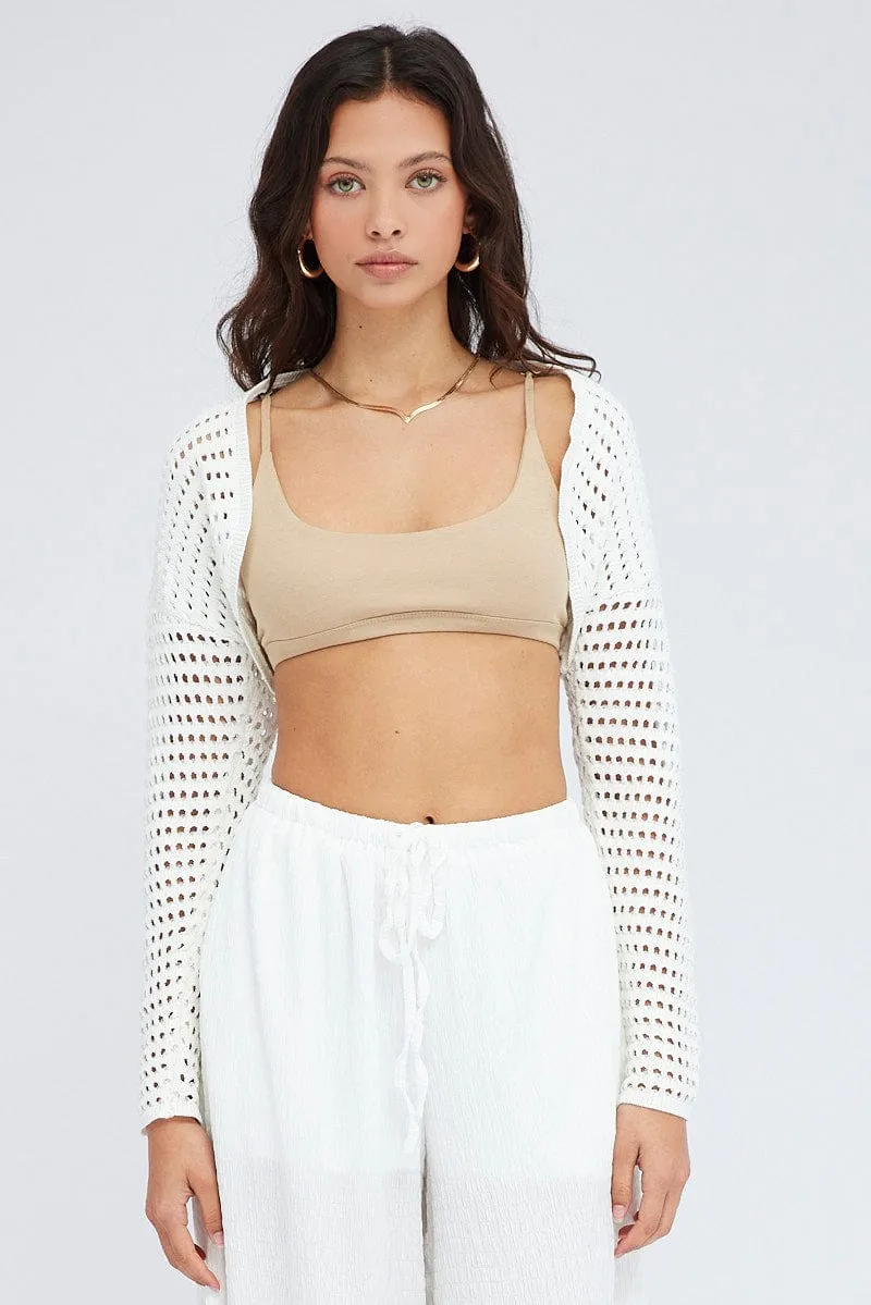 White Knit Shrug