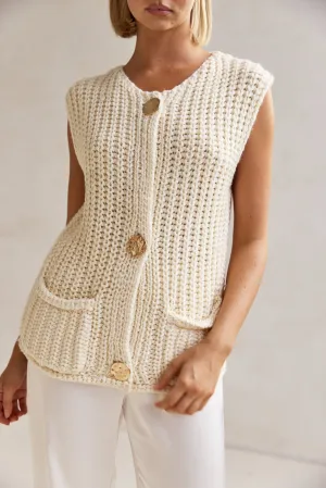 Zarlie Knit Vest (Cream)