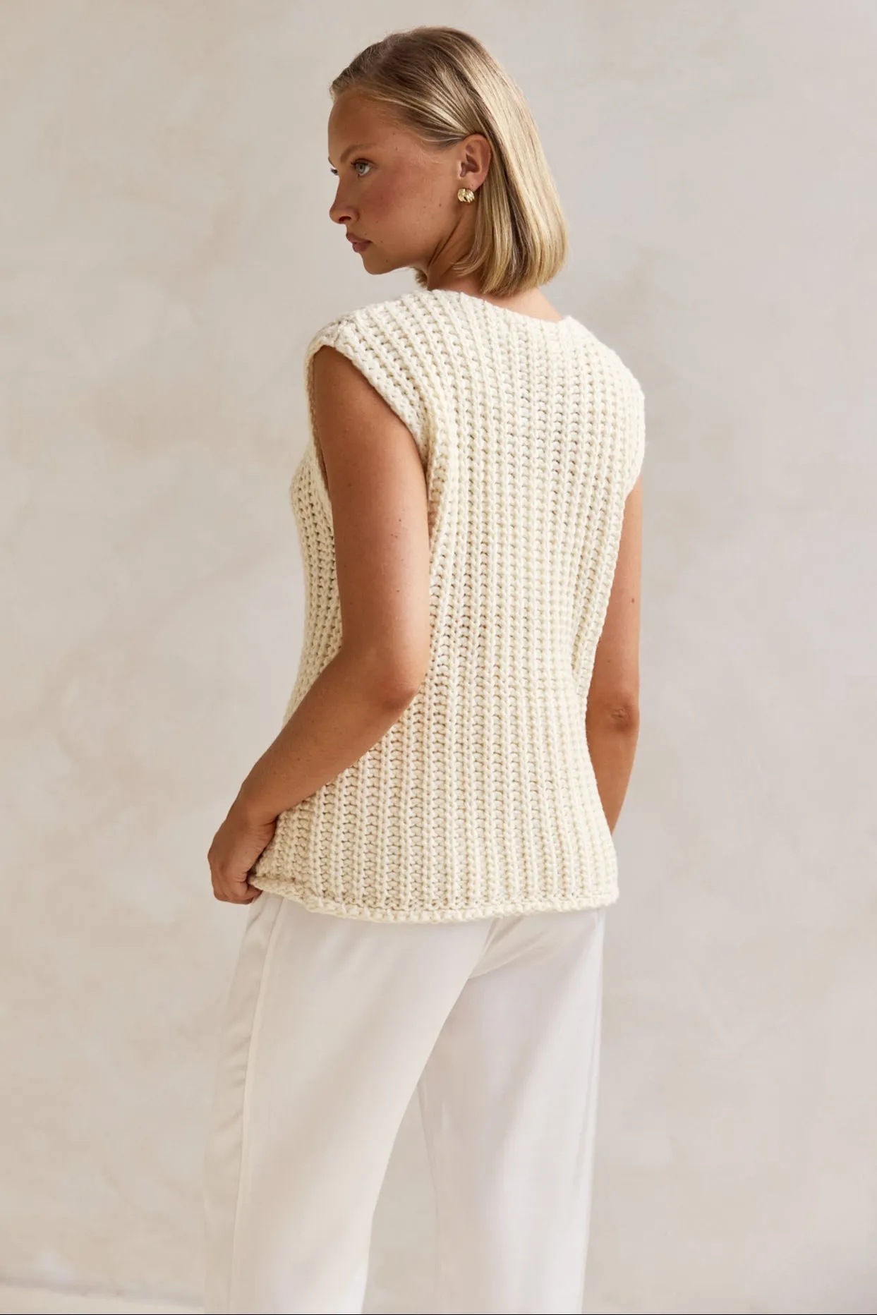 Zarlie Knit Vest (Cream)
